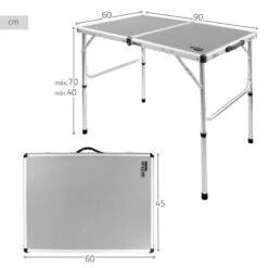 AKTIVE - Table De Camping Pliante, Réglable En 2 Hauteurs, 90x60x40/70 Cm, Gris 12 AKTIVE - Table De Camping Pliante, Réglable En 2 Hauteurs, 90x60x40/70 Cm, Gris -Camping Produits Boutique aktive table de camping pliante reglable en 2 hauteurs 90x60x4070 cm gris 3