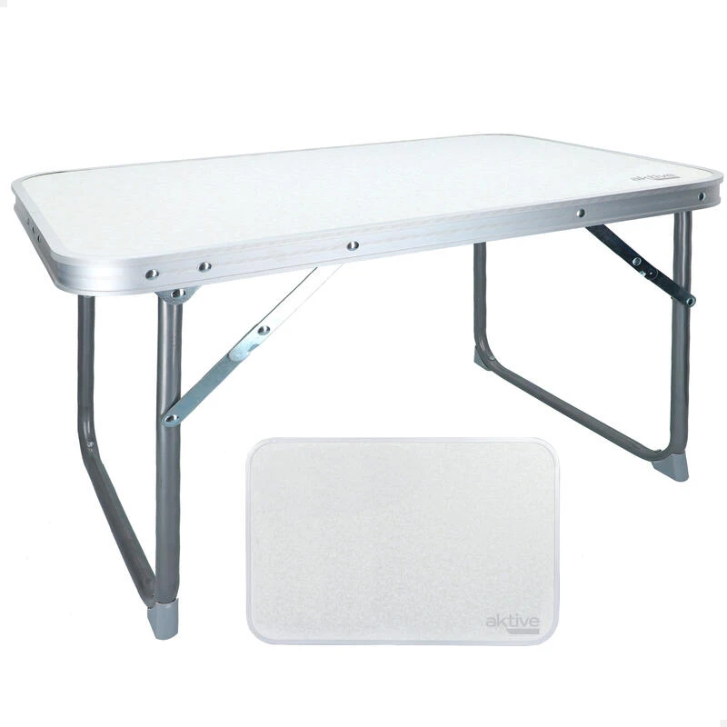 AKTIVE - Table Pliante . Table Basse Blanche En Aluminium - 40x60x40 Cm 3 AKTIVE - Table Pliante . Table Basse Blanche En Aluminium - 40x60x40 Cm