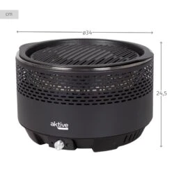 Barbecue Rond Noir Sans Fumée 2 En 1 Ø34 Cm Aktive -Camping Produits Boutique barbecue rond noir sans fumee 2 en 1 o34 cm aktive 3