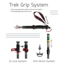 Exel Bâtons De Randonnée GIANT CARBON 100 Anti Choc -Camping Produits Boutique batons de randonnee giant carbon 100 anti choc 4