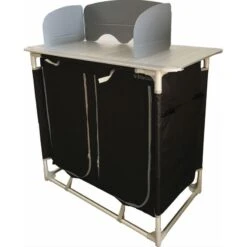 BAYASUN Meuble De Cuisine 4 Étagères Pieds Réglables Gris -Camping Produits Boutique bayasun meuble de cuisine 4 etageres pieds reglables gris 2