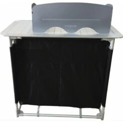 BAYASUN Meuble De Cuisine 4 Étagères Pieds Réglables Gris -Camping Produits Boutique bayasun meuble de cuisine 4 etageres pieds reglables gris 4