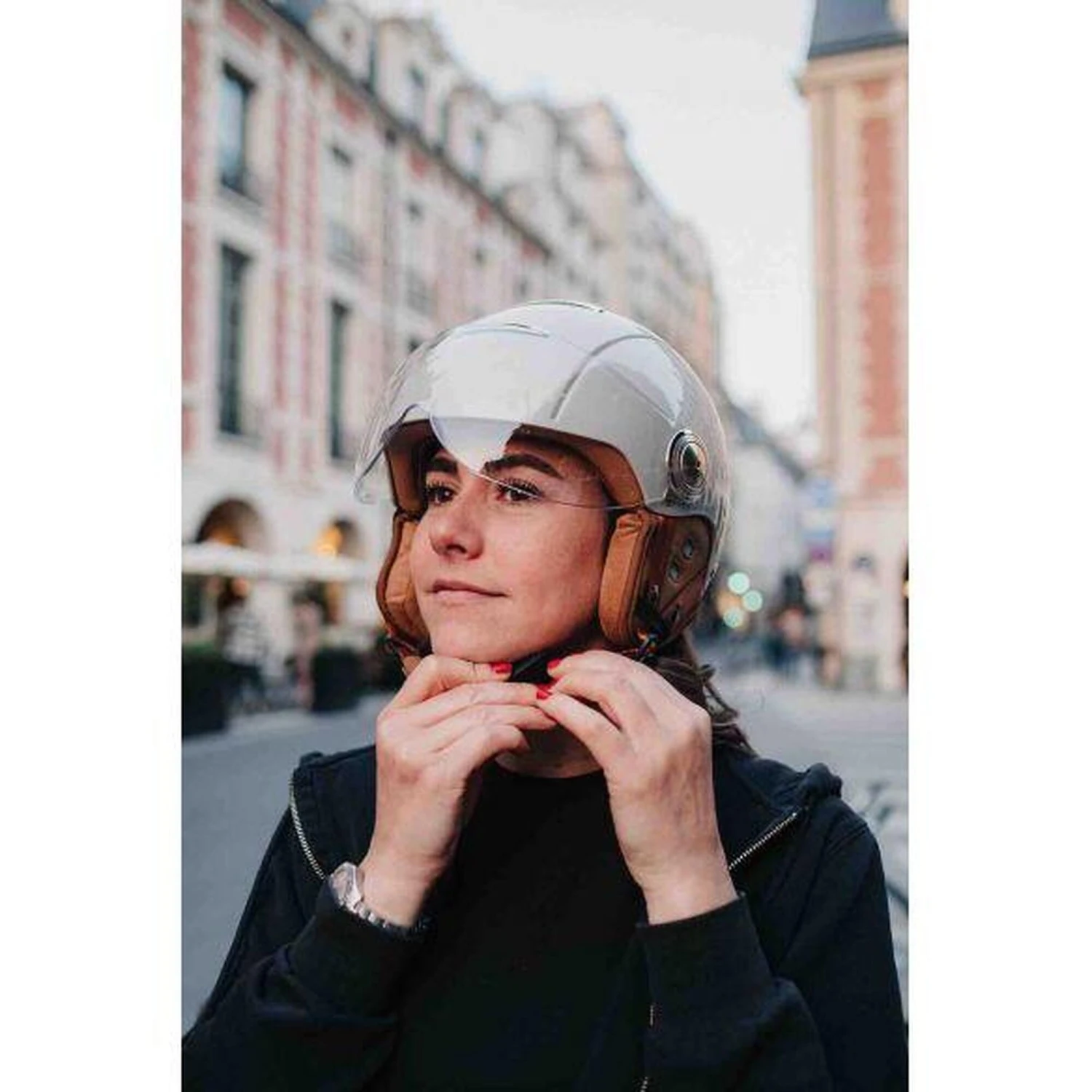 Casque Urbain Jet Tandem Bleu Mat Avec Visière 8 Casque Urbain Jet Tandem Bleu Mat Avec Visière – Image 6