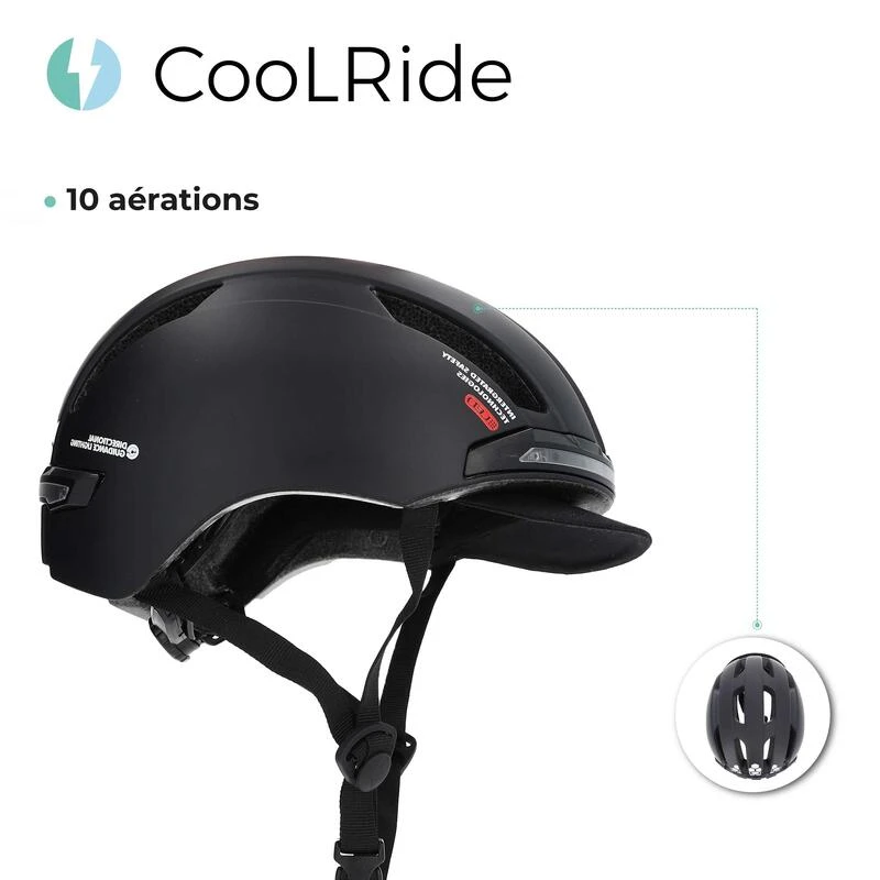 Casque Vélo Adulte Avec LED 52-58 Cm Multisport Noir Avec Visère Intégrée 7 Casque Vélo Adulte Avec LED 52-58 Cm Multisport Noir Avec Visère Intégrée – Image 5