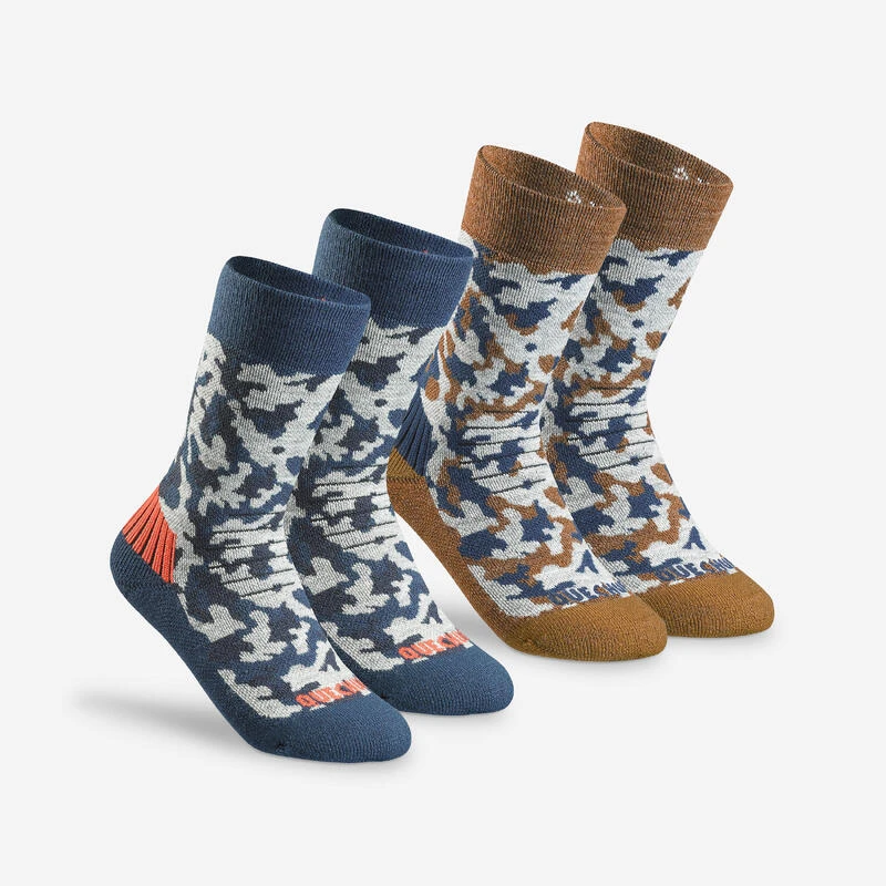 Quechua Chaussettes Chaudes De Randonnée - SH100 MID - Enfant X2 Paires 3 Quechua Chaussettes Chaudes De Randonnée - SH100 MID - Enfant X2 Paires