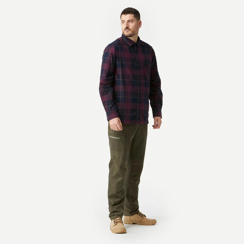 Chemise De Trekking Voyage - TRAVEL500 WARM Bordeaux Homme 5 Chemise De Trekking Voyage - TRAVEL500 WARM Bordeaux Homme – Image 3