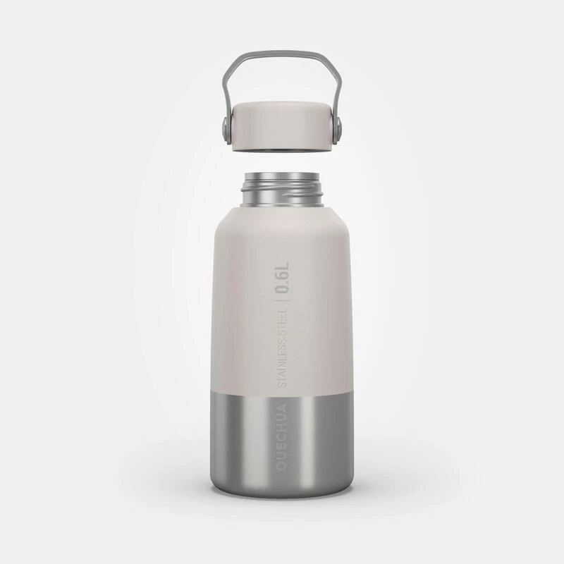 Quechua Gourde Inox 0,6L Avec Bouchon à Vis Pour La Randonnée - Blanc 4 Quechua Gourde Inox 0,6L Avec Bouchon à Vis Pour La Randonnée - Blanc – Image 2