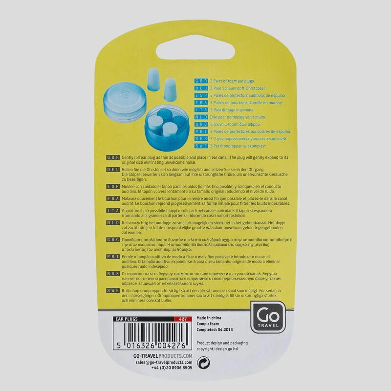 Lot De 3 Paires De Bouchons D'oreille Go Travel - En Mousse Et Réutilisables 4 Lot De 3 Paires De Bouchons D'oreille Go Travel - En Mousse Et Réutilisables – Image 2