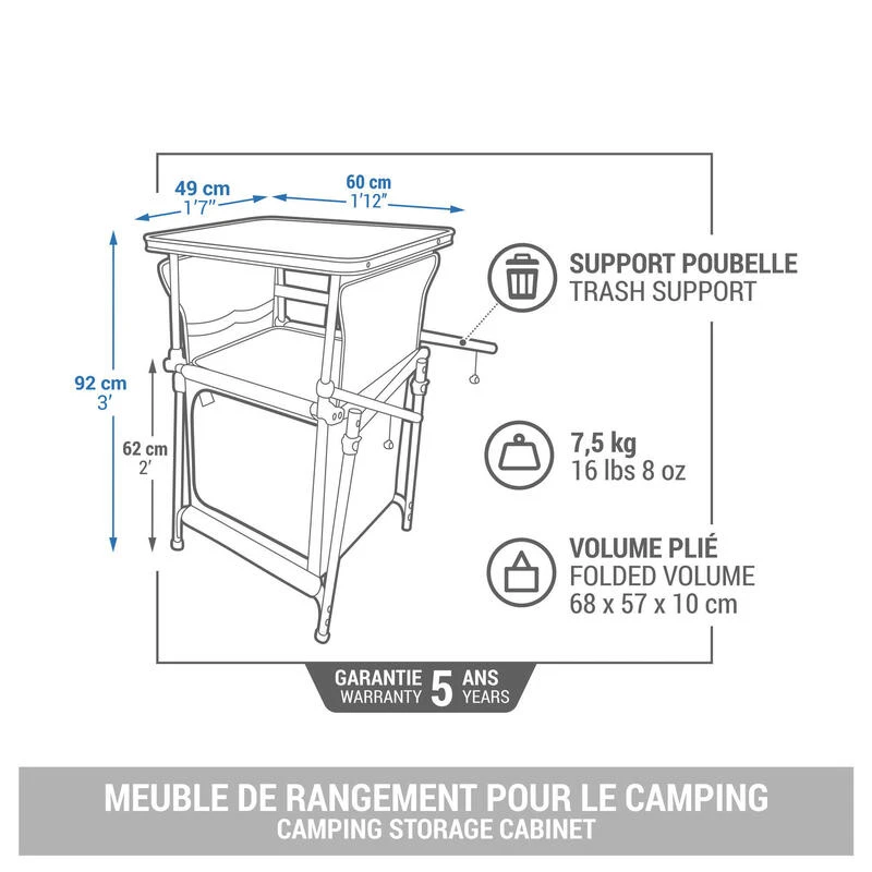Quechua MEUBLE DE RANGEMENT PLIABLE ET COMPACT POUR LE CAMPING 4 Quechua MEUBLE DE RANGEMENT PLIABLE ET COMPACT POUR LE CAMPING – Image 2