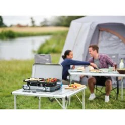 Campingaz Réchaud De Camping à Gaz 2 Feux Camp & Grill - Plancha, Grill Et Wok -Camping Produits Boutique rechaud de camping a gaz 2 feux camp and grill plancha grill et wok 8
