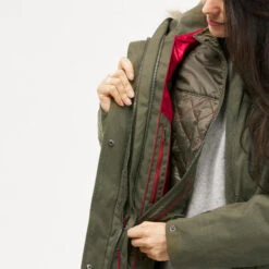 Veste 3en1 Imperméable De Trek Voyage - Travel 700 -10° - Kaki - Femme -Camping Produits Boutique veste 3en1 impermeable de trek voyage travel 700 10 kaki femme 4