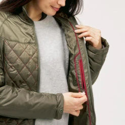 Veste 3en1 Imperméable De Trek Voyage - Travel 700 -10° - Kaki - Femme -Camping Produits Boutique veste 3en1 impermeable de trek voyage travel 700 10 kaki femme 7